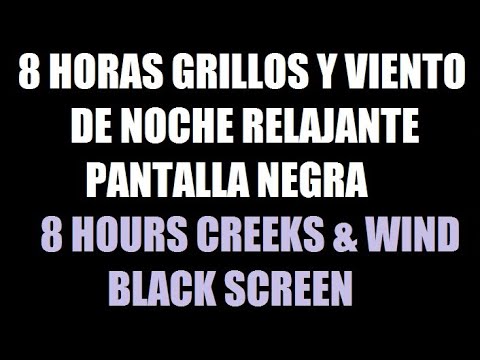 8 horas grillos de noche y viento música para dormir pantalla negra / 8 hour night wind black screen