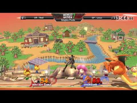 Midwest Mayhem 7 Singles Pools: UR l Ned (Cloud, Zero Suit Samus) vs. GP l Linus (Charizard)