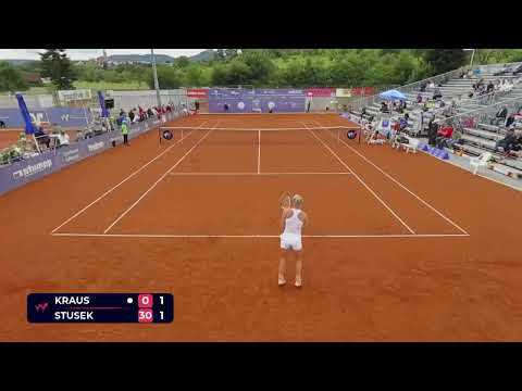 Sinja Kraus [3] (AUT) vs Julia Stusek [WC] (GER) // 4-6 6-0 6-2 // W75 Hechingen // 2nd Round