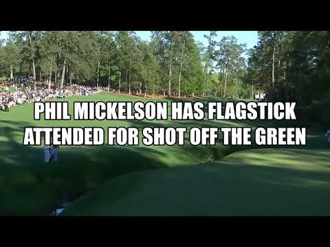 Phil Mickelson has Flagstick Attended for Pitch Shot off the Green - Golf Rules