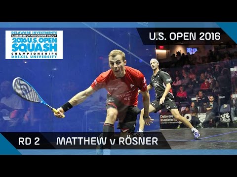 Squash: Matthew v Rösner - U.S. Open 2016 - Rd 2 Highlights