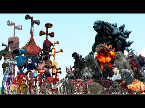 GIANT MEAT GRINDER SIREN HEAD VS EARTH GODZILLA KAIJU MONSTERS (Garry's Mod)