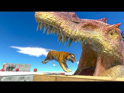 Escape from Quicksand and Spinosaurus Heads - Animal Revolt Battle Simulator