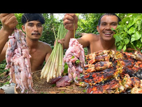 Grilled Frog Stuffed with Pork so Delicious - My Skill Cooking