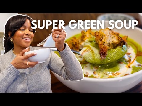 This is my go-to ANTI-INFLAMMATORY super green soup recipe 🌱 | high fiber & protein
