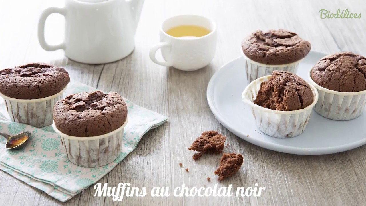 Muffins moelleux au chocolat, sans gluten et sans lactose - recette facile Biodelices