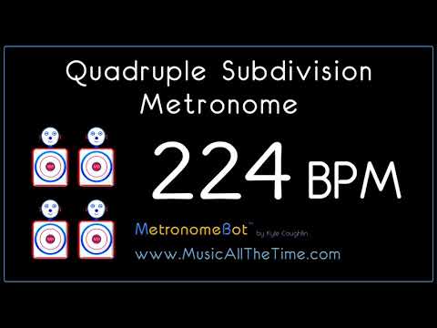 Quadruple subdivision metronome at 224 BPM MetronomeBot