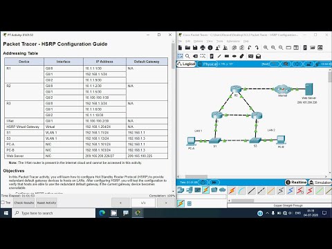 9.3.3 Packet Tracer - HSRP Configuration Guide