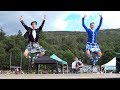 Great Highland Fling performance by competitors at Kenmore Highland Games in Perthshire, Scotland