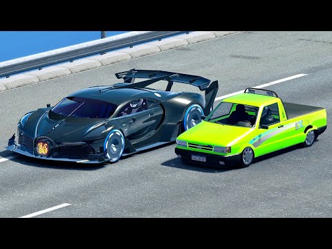 Bugatti Black Devil VGT vs Fiat Fiorino with NOS - Drag Race 20 KM