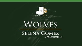 Selena Gomez & Marshmello - Wolves - LOWER Key (Piano Karaoke / Sing Along)