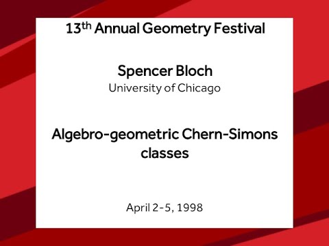 Algebro-geometric Chern-Simons classes - Spencer Bloch