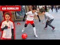11 year old KID RONALDO playing FOOTBALL in LONDON !? (PUBLIC NUTMEGS CHALLENGE)