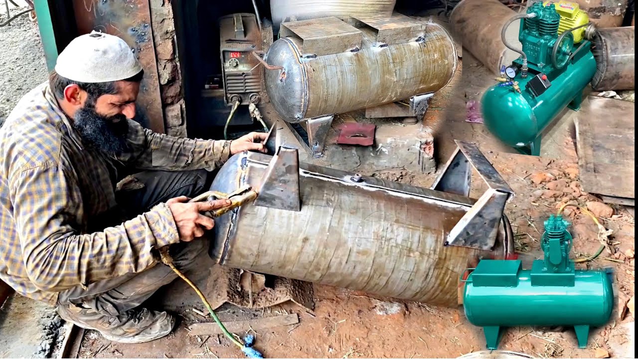 Air Compressor Complete Process | Raw Material to Finish Air Tank Machine