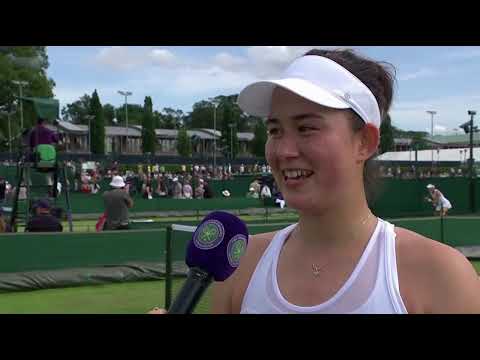 Joanna Garland 葛藍喬安娜 match point & interview after 2nd round qualifying win at 2025 Wimbledon