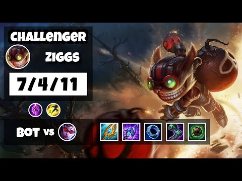 Ziggs Gameplay Challenger Replay S11 - 11.13 Bot Lane (7/4/11) - BR
