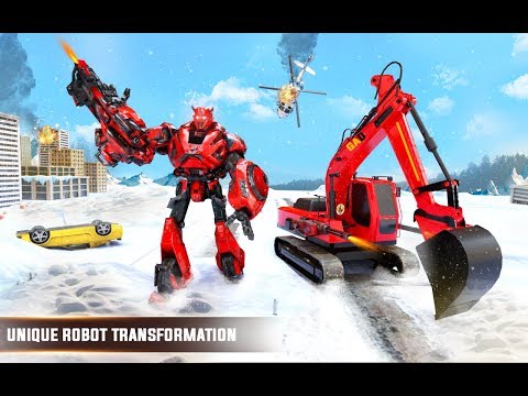 Snow Excavator Crane Transform Robot Shooting Game (Centaurus Games) | Android Gameplay HD