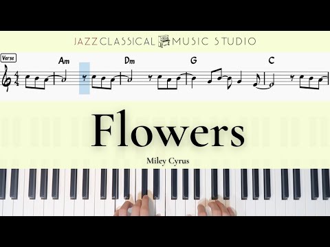 Flowers - Miley Cyrus | Piano Tutorial (EASY) | WITH Music Sheet | JCMS