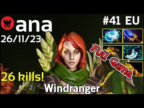 26 kills! ana [OG] plays Windranger!!! Dota 2 Full Game7.22