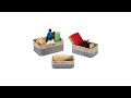 Aufbewahrungskorb 3er Set aus Bambus Beige - Braun - Grau - Bambus - Holzwerkstoff - Textil - 30 x 12 x 20 cm