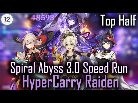 Genshin Impact 3.0 Spiral Abyss Floor 12 Top Half in 62s Continuous Speedrun
