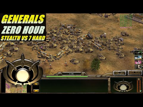 C&C Generals Zero Hour GLA Stealth 1 vs 7 Hard armies ( Twilight Flame )