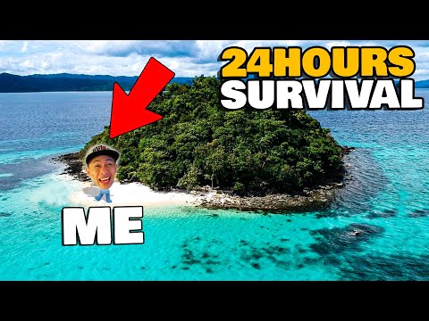 Living in SCARY ISLAND (ALONE) for 24 HOURS! No foods, No water, No shelter