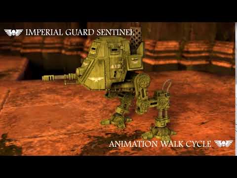 Warhammer 40K Imperial Guard Sentinal Walk Cycle Animation