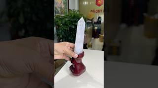 Trụ Đá Thạch Anh Trắng Tự Nhiên VIP – Lục Giác Tinh Thể – Cao 28cm