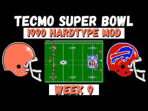 1990 Tecmo Super Bowl - Browns vs Bills Week 9 - NES