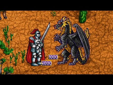 4000 Paladins vs 1000 Black Dragons - Heroes of Might and Magic 2