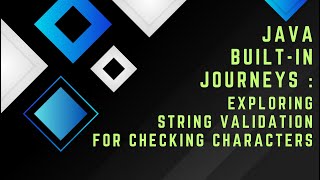 Exploring String Validation for checking characters