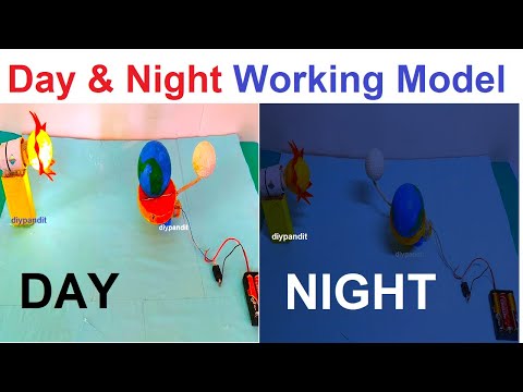 day and night working model 3d for science project exhibition innovative and new ideas DIY pandit