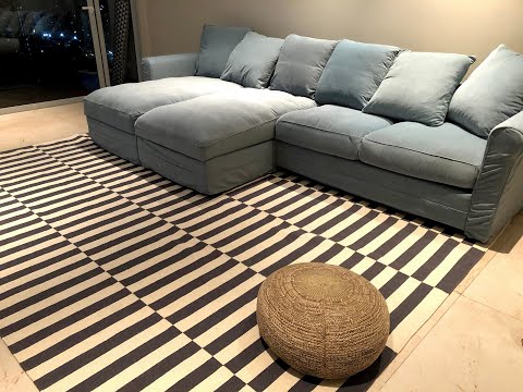 IKEA GRONLID  4-seat sofa, with chaise longues/Ljungen light green Unboxing & installation