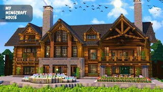 Minecraft: How to Build a Beautiful Large Wooden Mansion (Easy to Build) | Tutorial