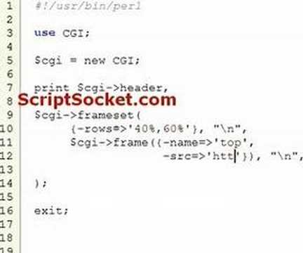 Perl Tutorial 58 - CGI.pm - Generate Frames on the Fly