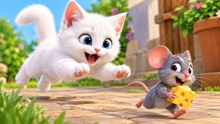 Funny Cat & Mouse Chase for Cheese! 🐱🐭🧀 | Funny Kids Song