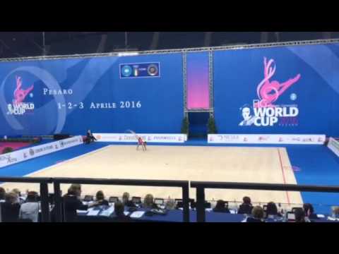 Oksana Slavova (AUT) 2016 Juniors Pesaro Hoop