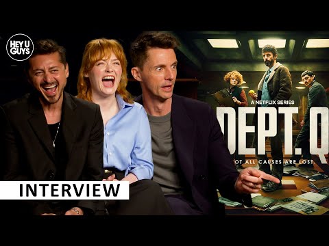 Matthew Goode, Alexej Manvelov & Leah Byrne on Dept Q, heavy rain, red wine & the necessity of hugs