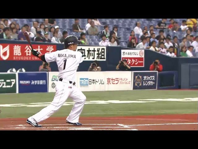【6回裏】復帰即タイムリー!! バファローズ・中島 センター前へ反撃打!! 2015/6/9 Bs-S