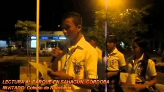 preview picture of video 'LECTURA AL PARQUE EN SAHAGUN, COLEGIO DE RANCHERIA'