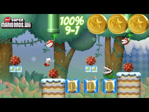 [New Super Mario Bros. Wii] 9-7 All 3 Star Coins 100%