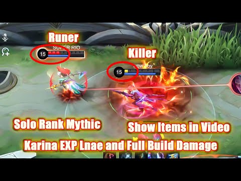 15 Kill ~ Karina EXP Lane and Build Full Damage ~ Karina gameplay solo rank Mythic #wowboy_gamer