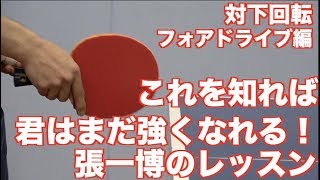 【卓球】張一博コーチ直伝！君はこれで強くなる！フォアハンドドライブ 対下回転打ち編【技術指導 レクチャー動画】