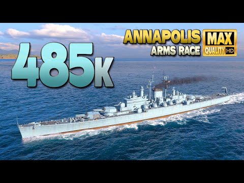 Cruiser Annapolis: Gianting damage on map Sleeping Giant - World of Warships