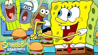 Download lagu SpongeBob Being the Best Fry Cook Ever 🍔 | 45 Minutes | SpongeBob mp3