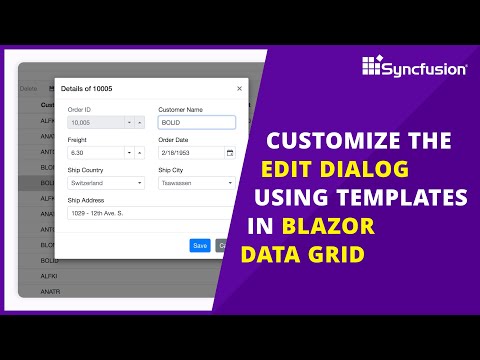 Customize the Edit Dialog Using Templates in Blazor DataGrid