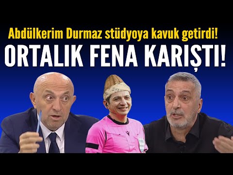 Trabzonspor maçı hakemine kavuk hediye etti stüdyoda ortalık fena gerildi