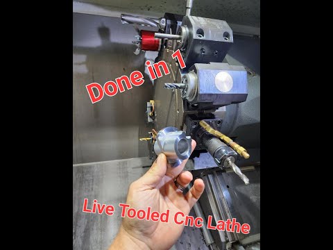 Live tooled cnc lathe part done in 1. Haas st35y