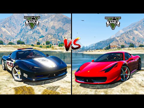 GTA 5 Police Ferrari VS Normal Ferrari - Which is Best ?